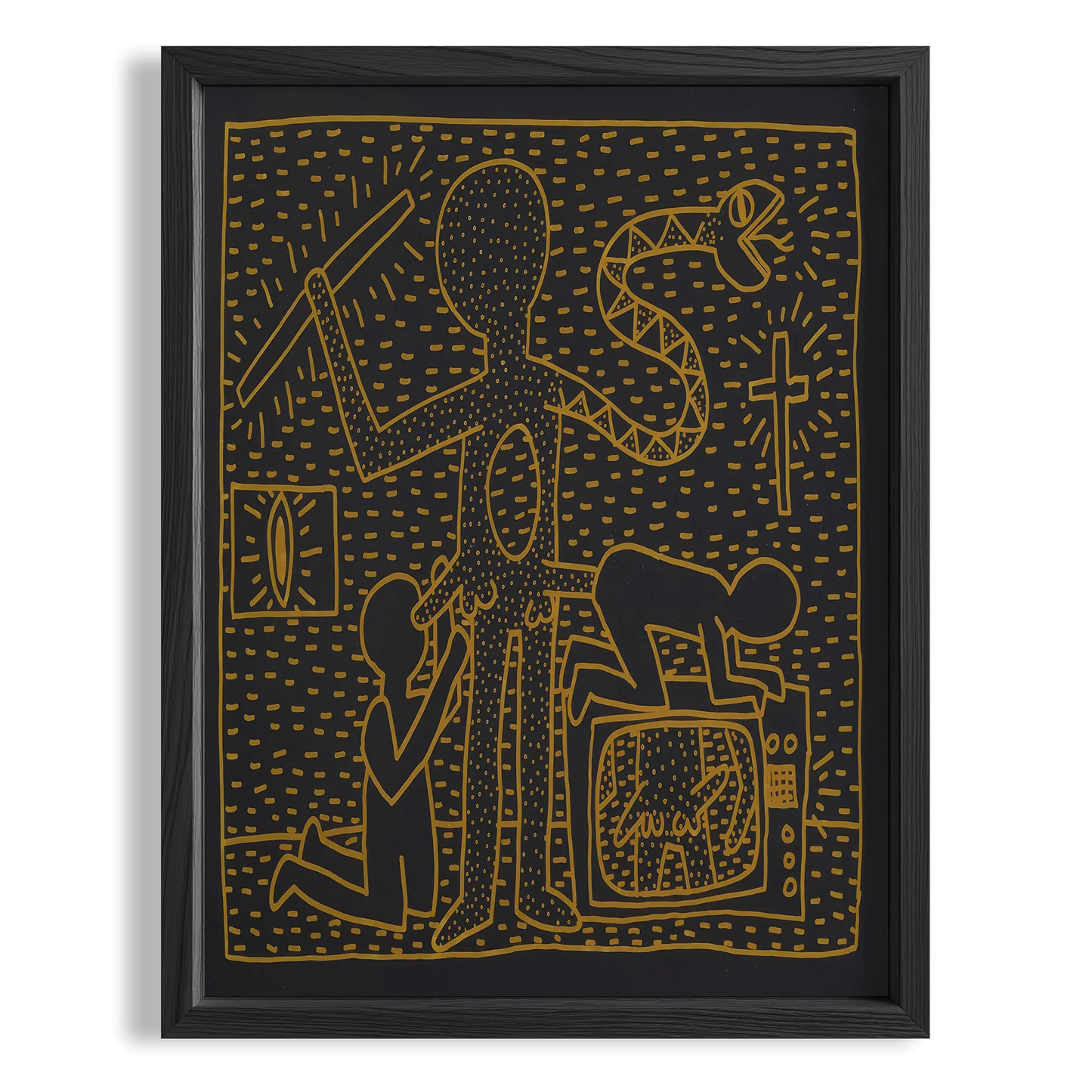 Simgesel Figür - Keith Haring Ahşap Duvar Tablosu