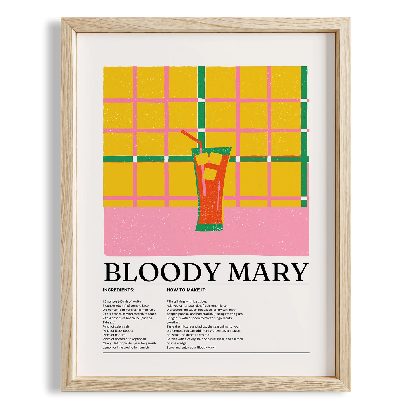Bloody Mary Kokteyl Tarifi Mutfak Duvar Tablosu