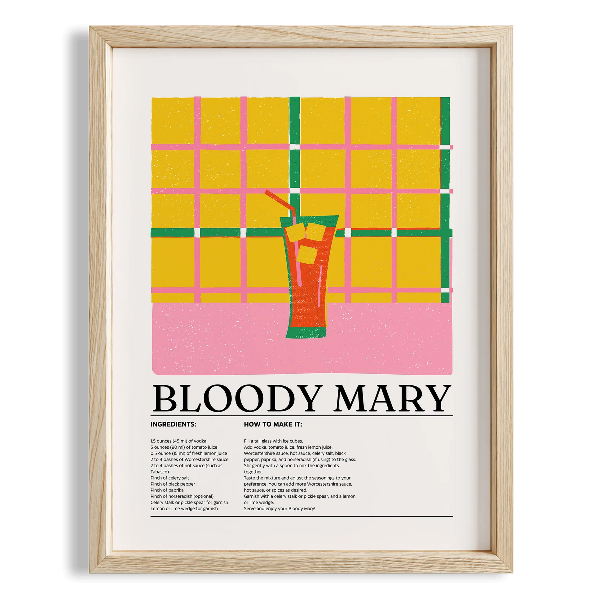 Bloody Mary Kokteyl Tarifi Mutfak Duvar Tablosu