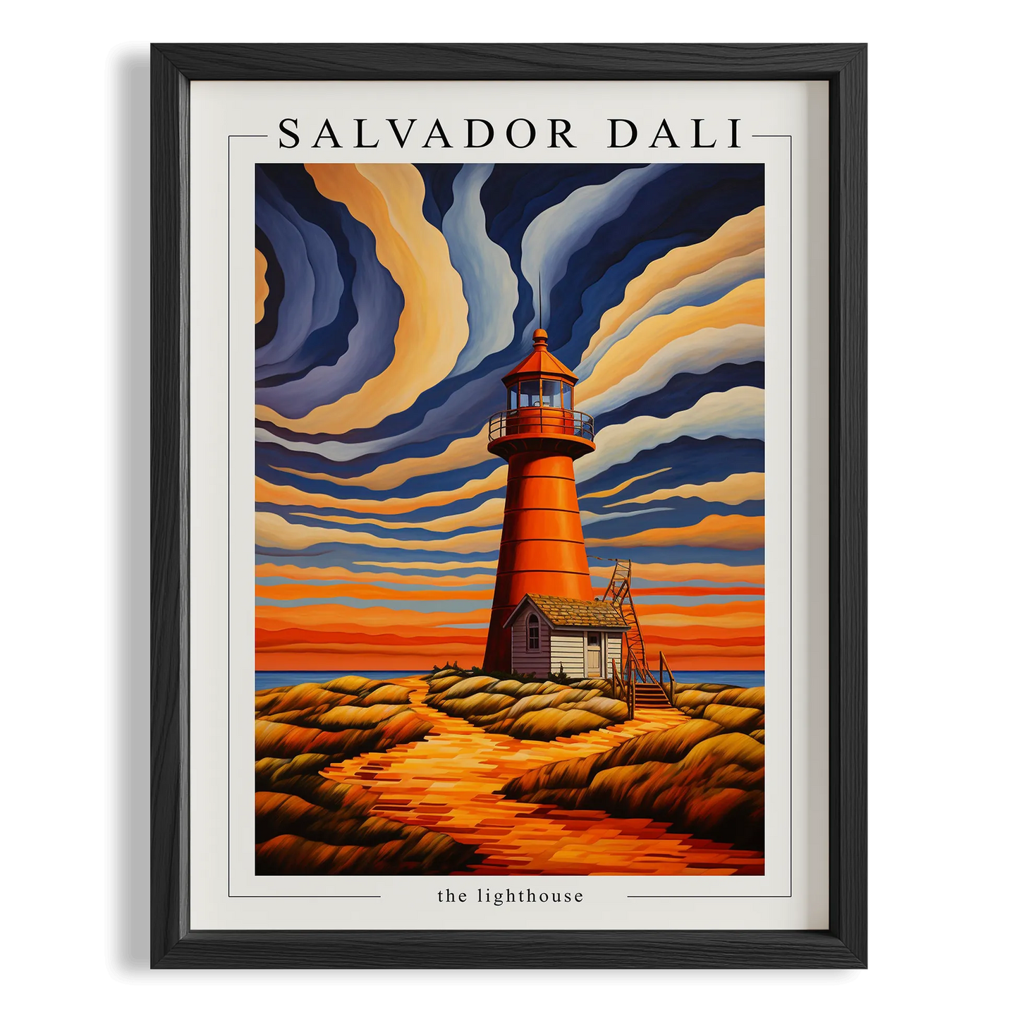 Deniz Feneri - Salvador Dali Ahşap Duvar Tablosu
