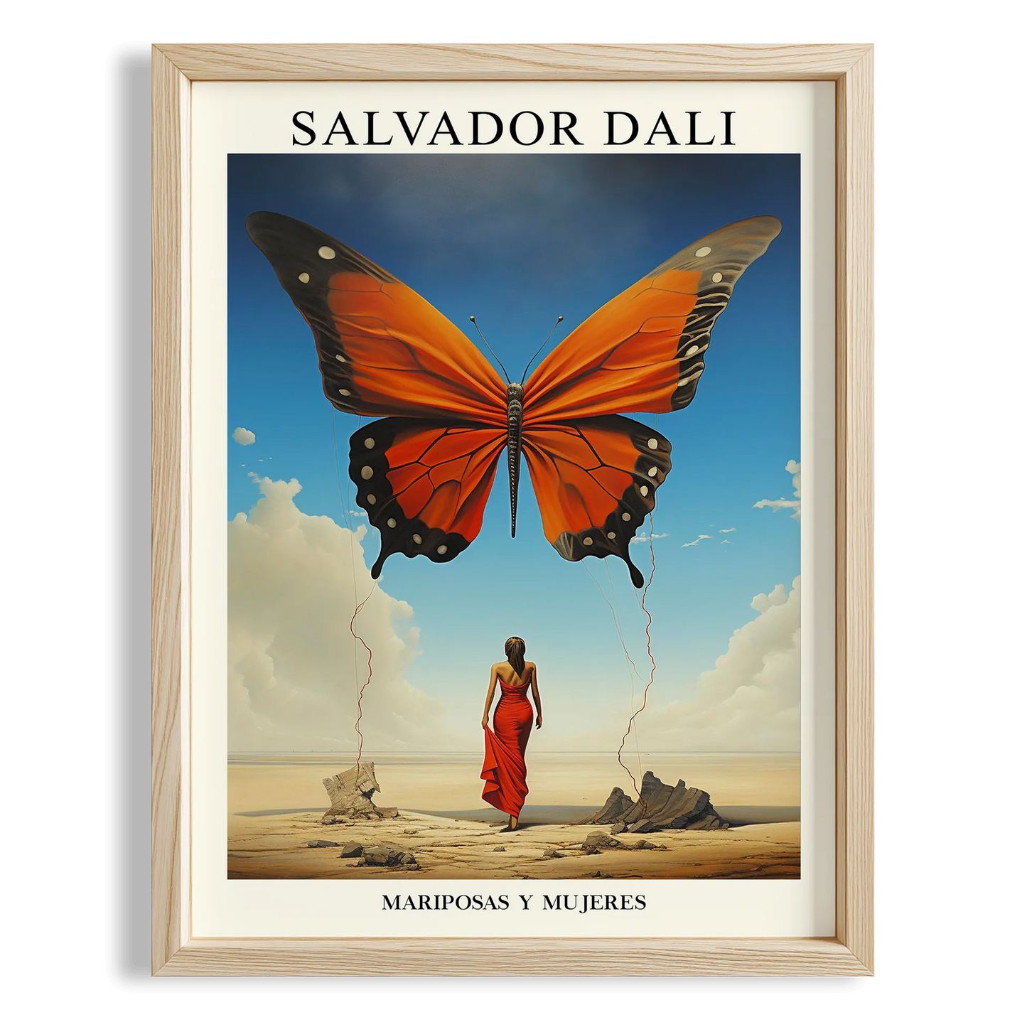 Kelebek - Salvador Dali Ahşap Duvar Tablosu