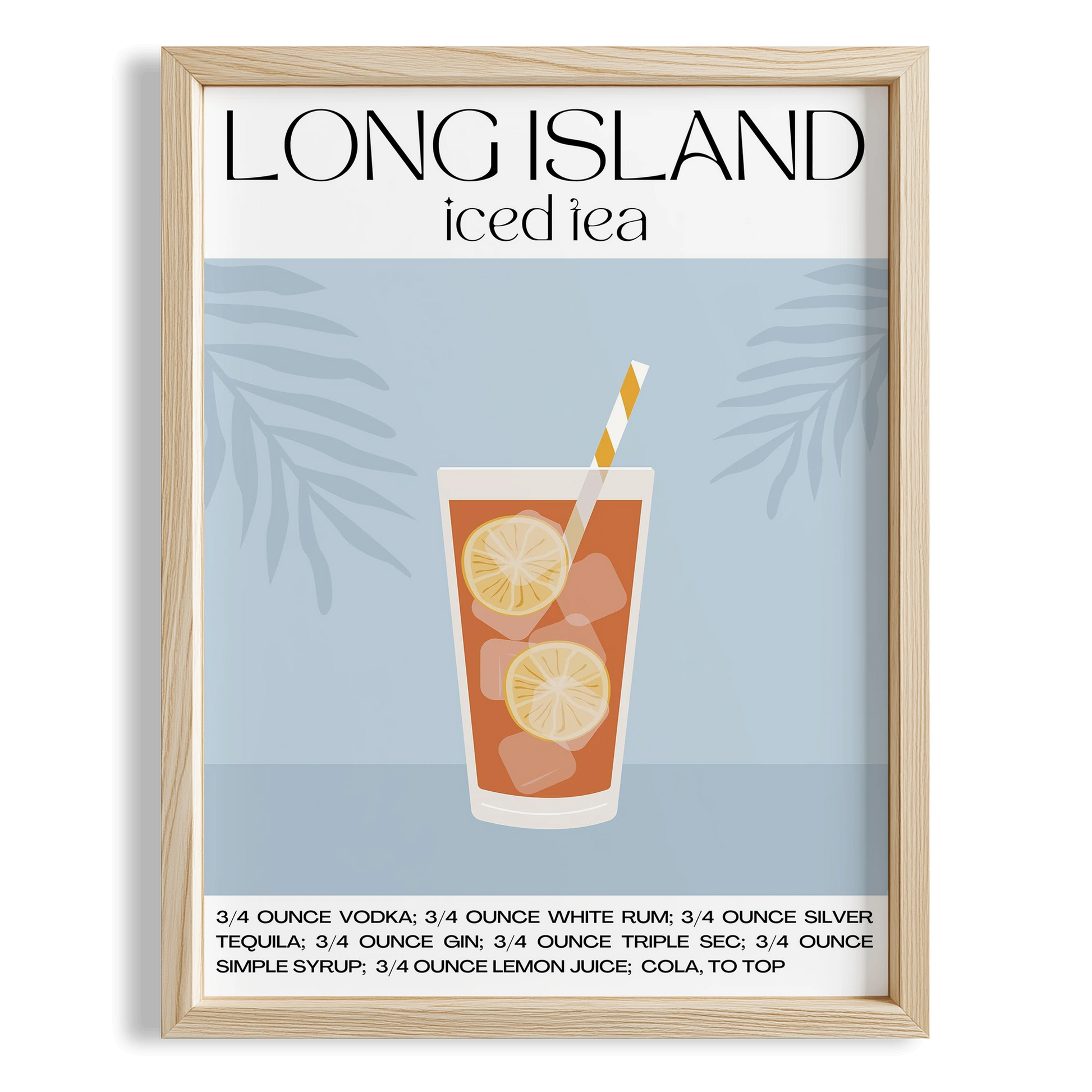 Long Island Iced Tea Kokteyl Tarifi Mutfak Duvar Tablosu
