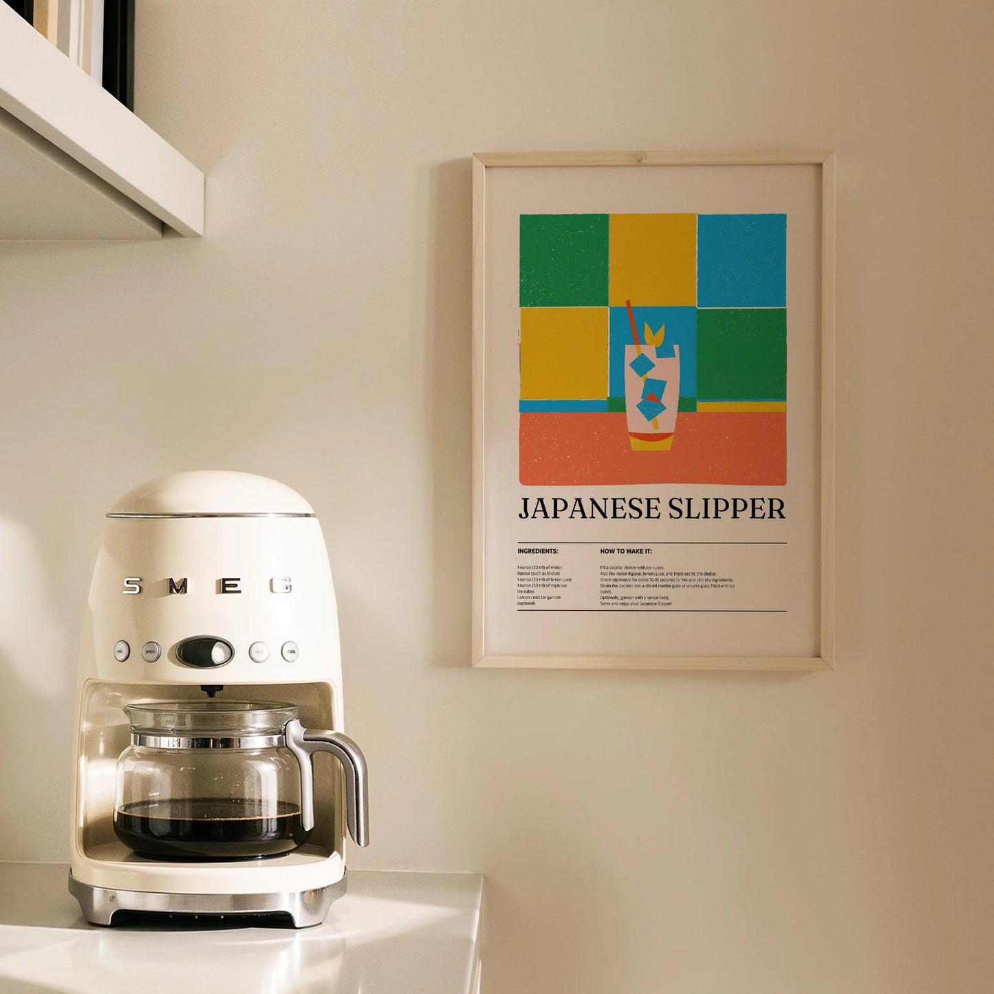 Japanese Slipper Kokteyl Tarifi Mutfak Duvar Tablosu
