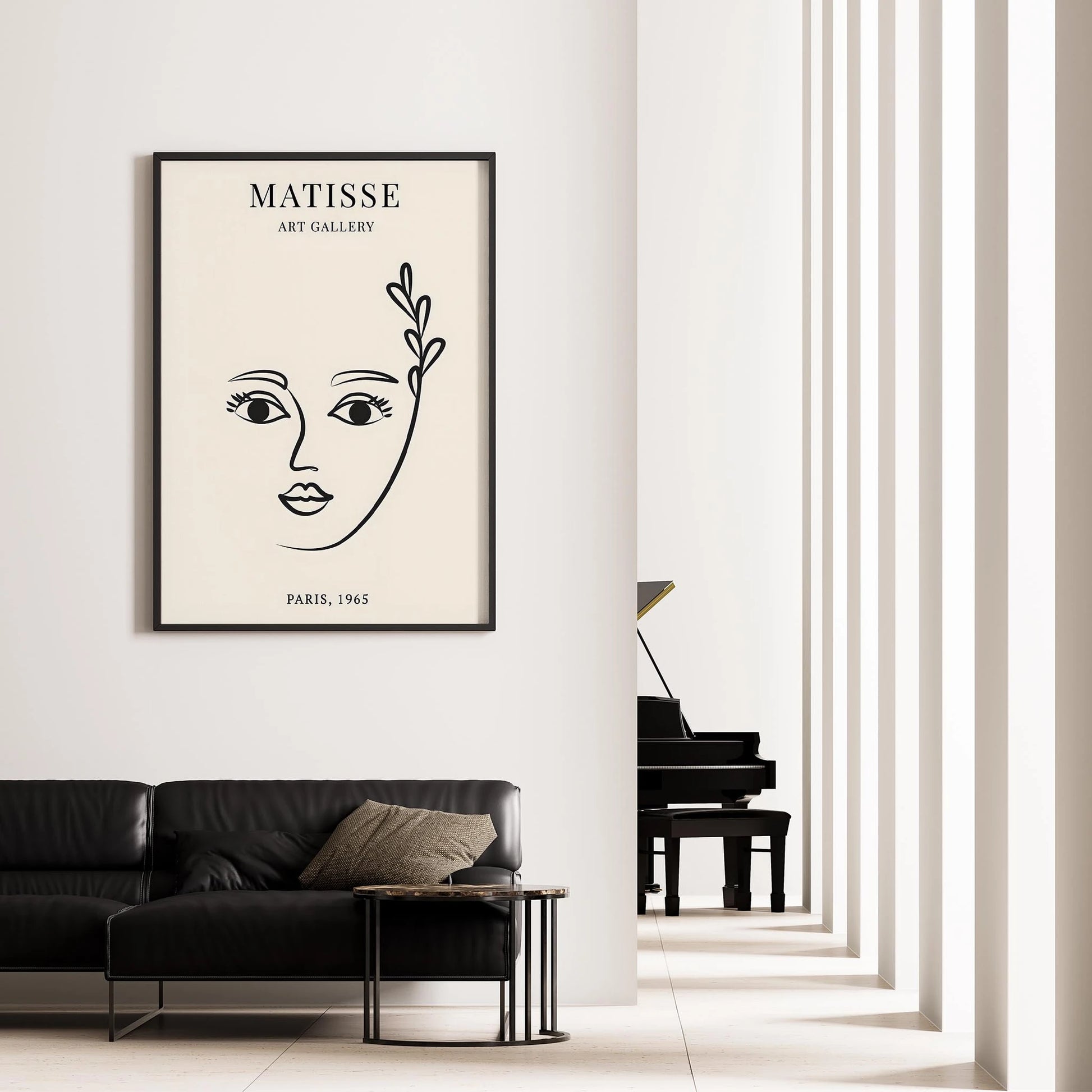 Matisse Kağıt Kesimleri Minimalist Çizgi Sanatı Estetik Kadın Portresi II Duvar Tablosu