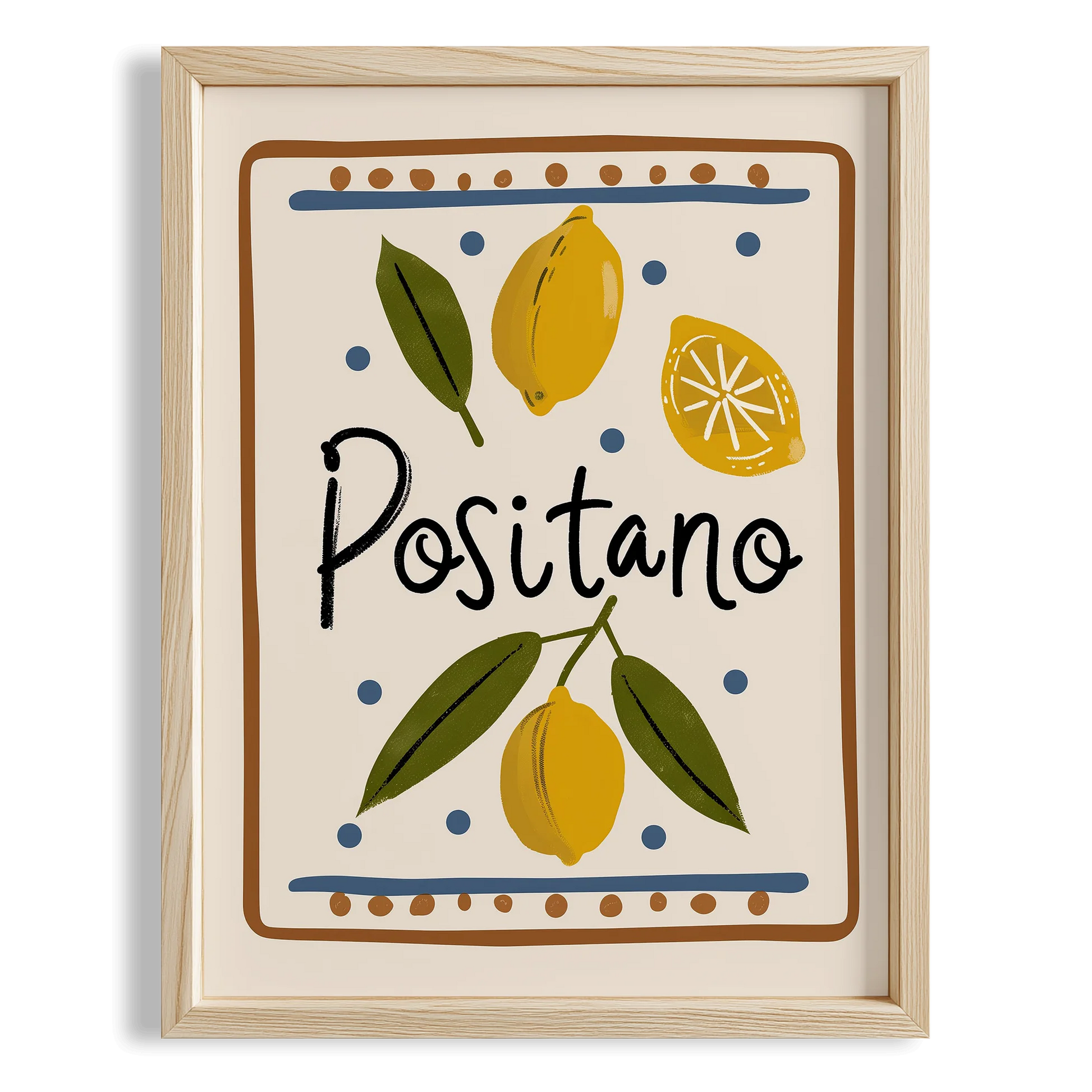 Amalfi & Positano Limonlar İtalyanca Tipografi Mutfak Duvar Tablosu