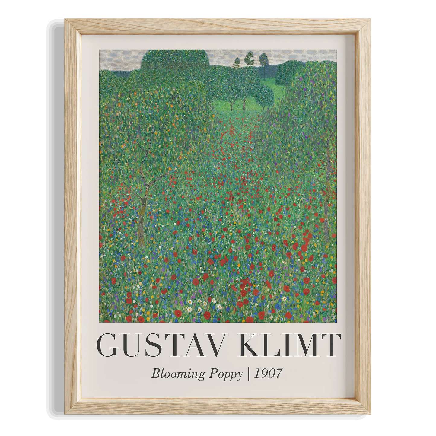Gelincik Tarlası - Gustav Klimt Ahşap Duvar Tablosu