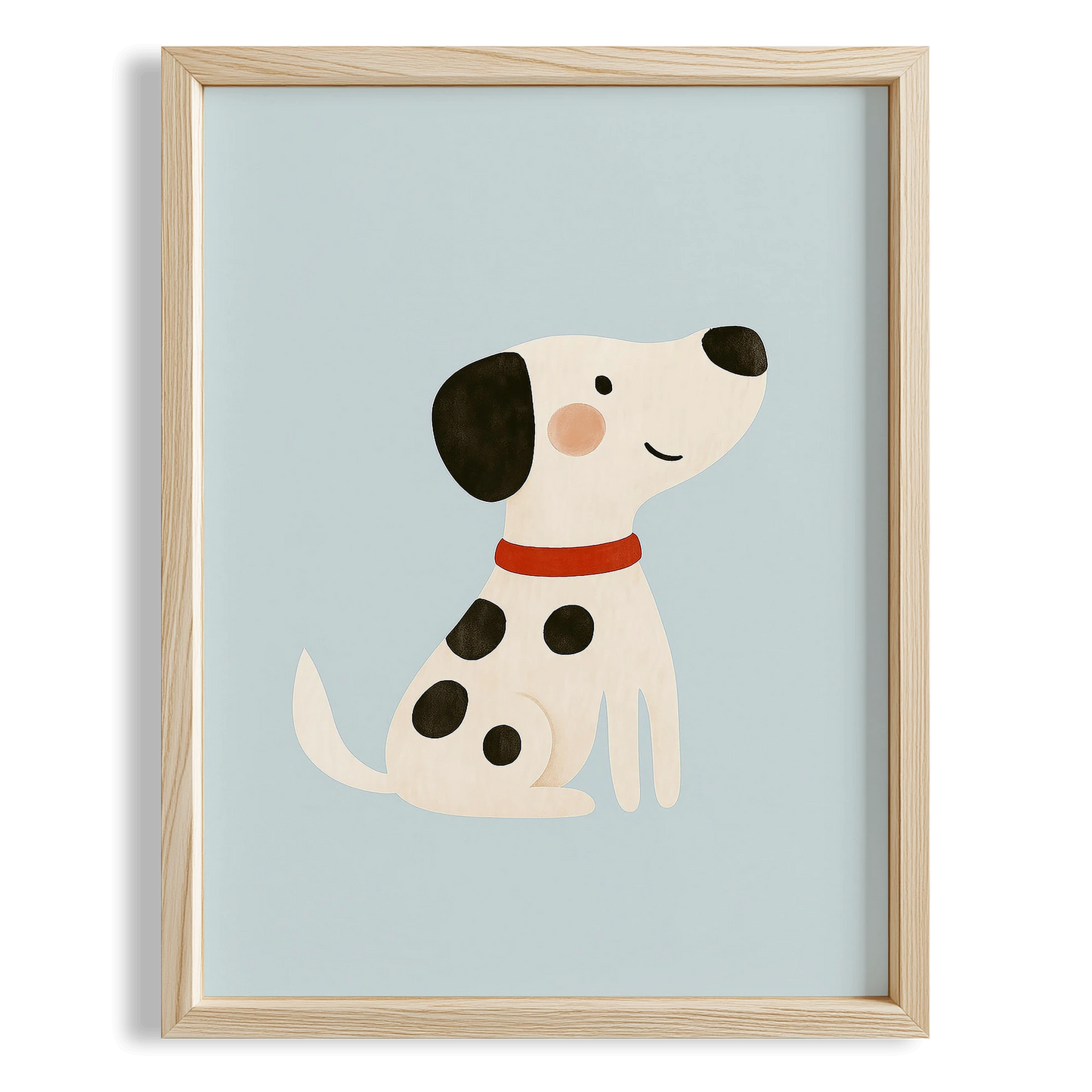 Sevimli Dalmaçyalı Köpek Mavi Fonlu Erkek Çocuk Odası Ahşap Tablo