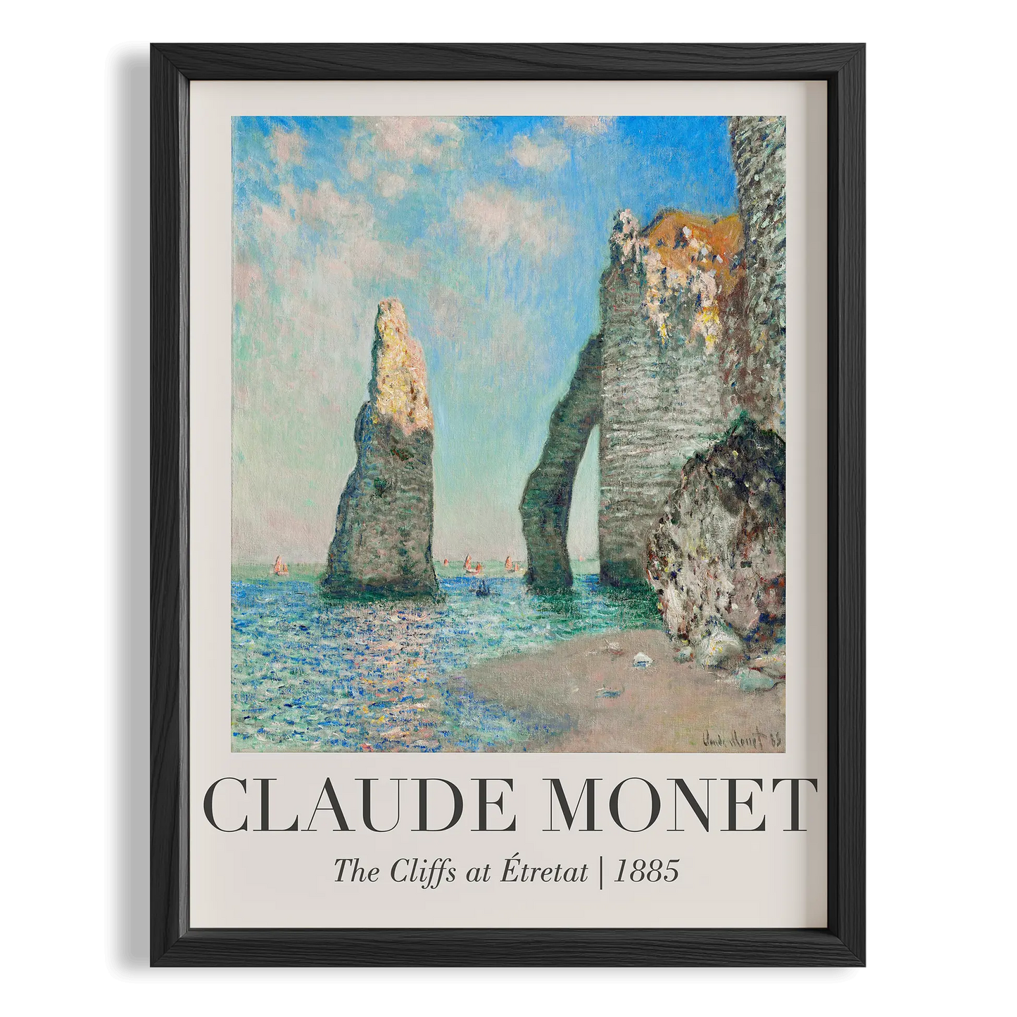 Etretat Kayalıkları - Claude Monet Ahşap Duvar Tablosu