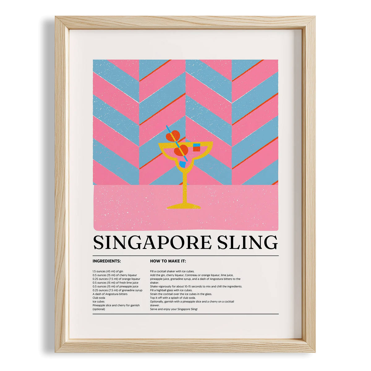 Singapore Sling Kokteyl Tarifi Mutfak Duvar Tablosu