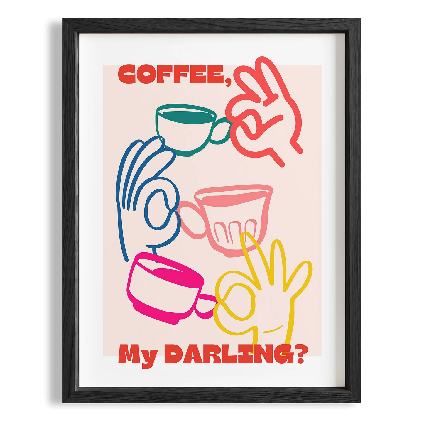Coffee My Darling Kahve Tipografi Mutfak Duvar Tablosu
