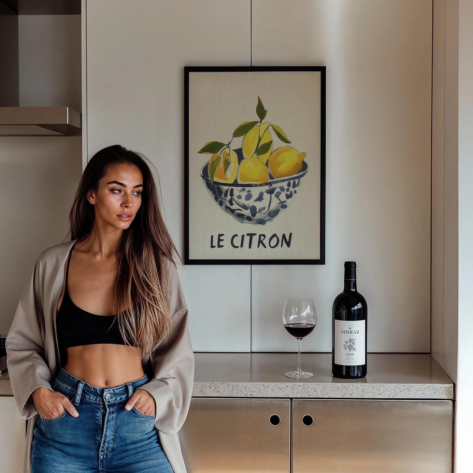 Le Citron Limonlar Mavi Kase İtalya Koleksiyonu Mutfak Duvar Tablosu