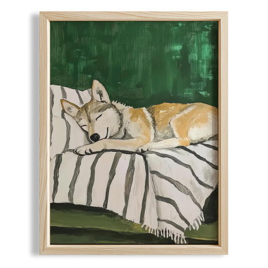 Köpek Portre VIII - Husky Çizgili Zümrüt