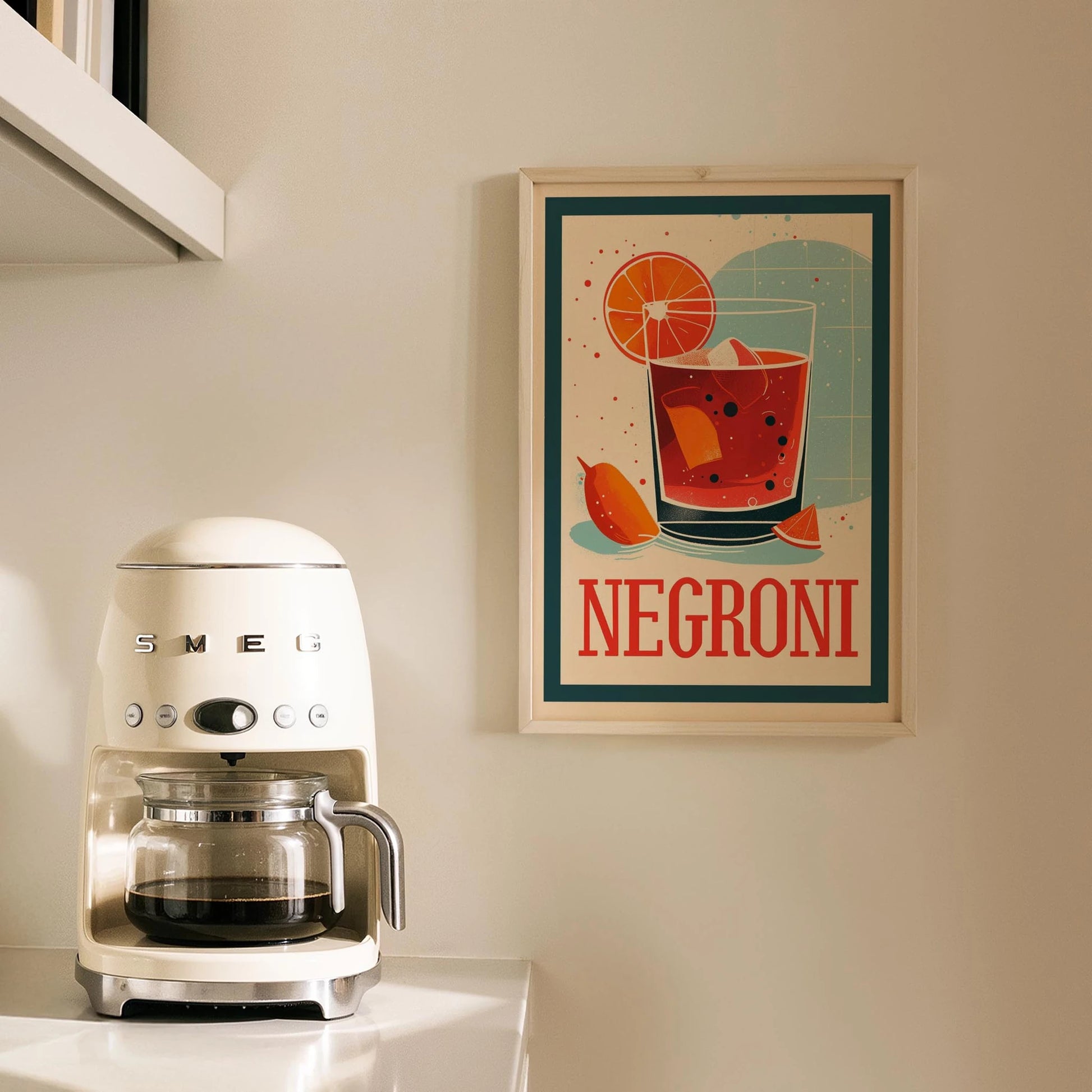 Negroni Kokteyli Retro Poster Mutfak Duvar Tablosu