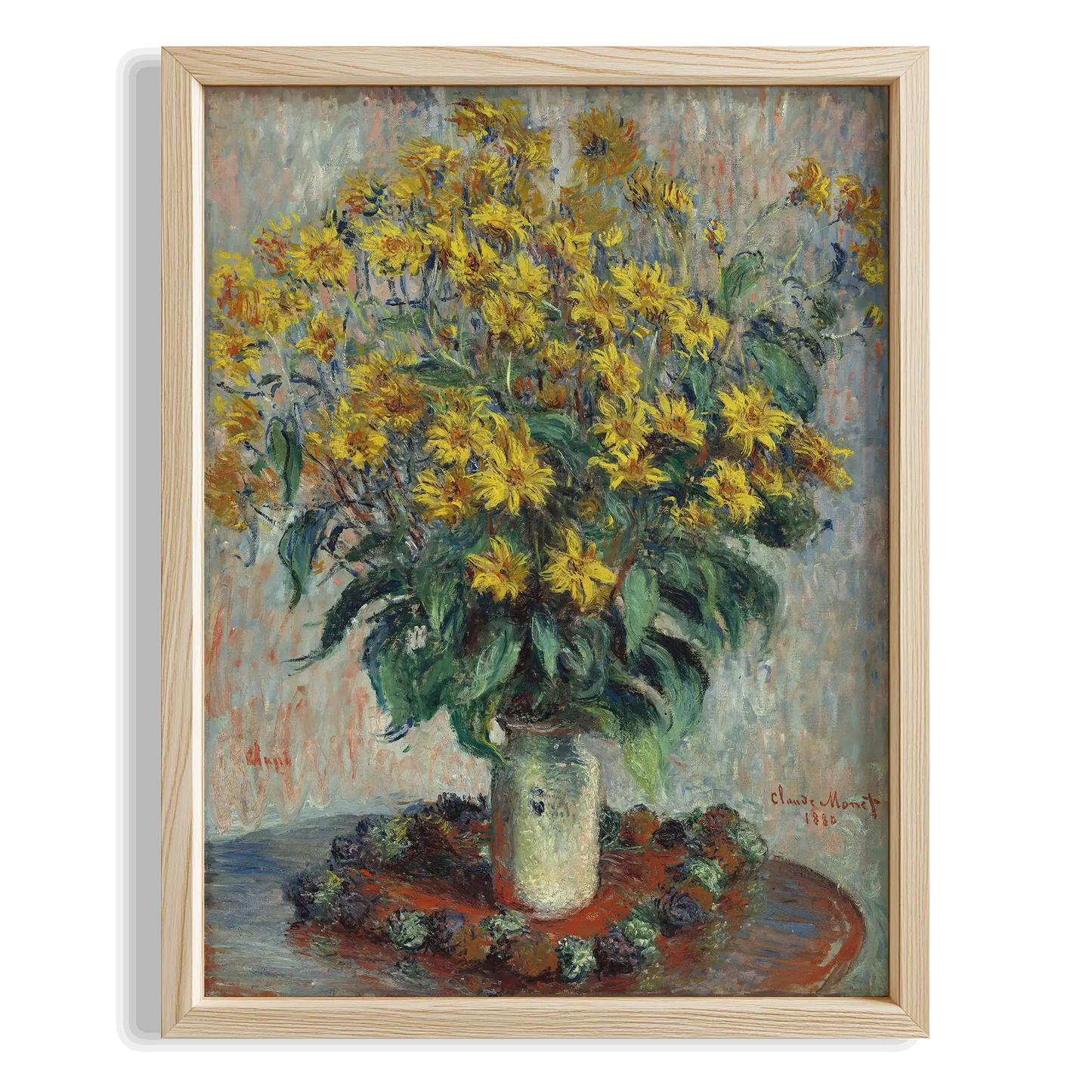 Sarı Çiçekler - Claude Monet Ahşap Duvar Tablosu