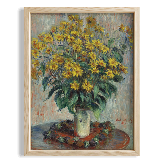 Sarı Çiçekler - Claude Monet Ahşap Duvar Tablosu
