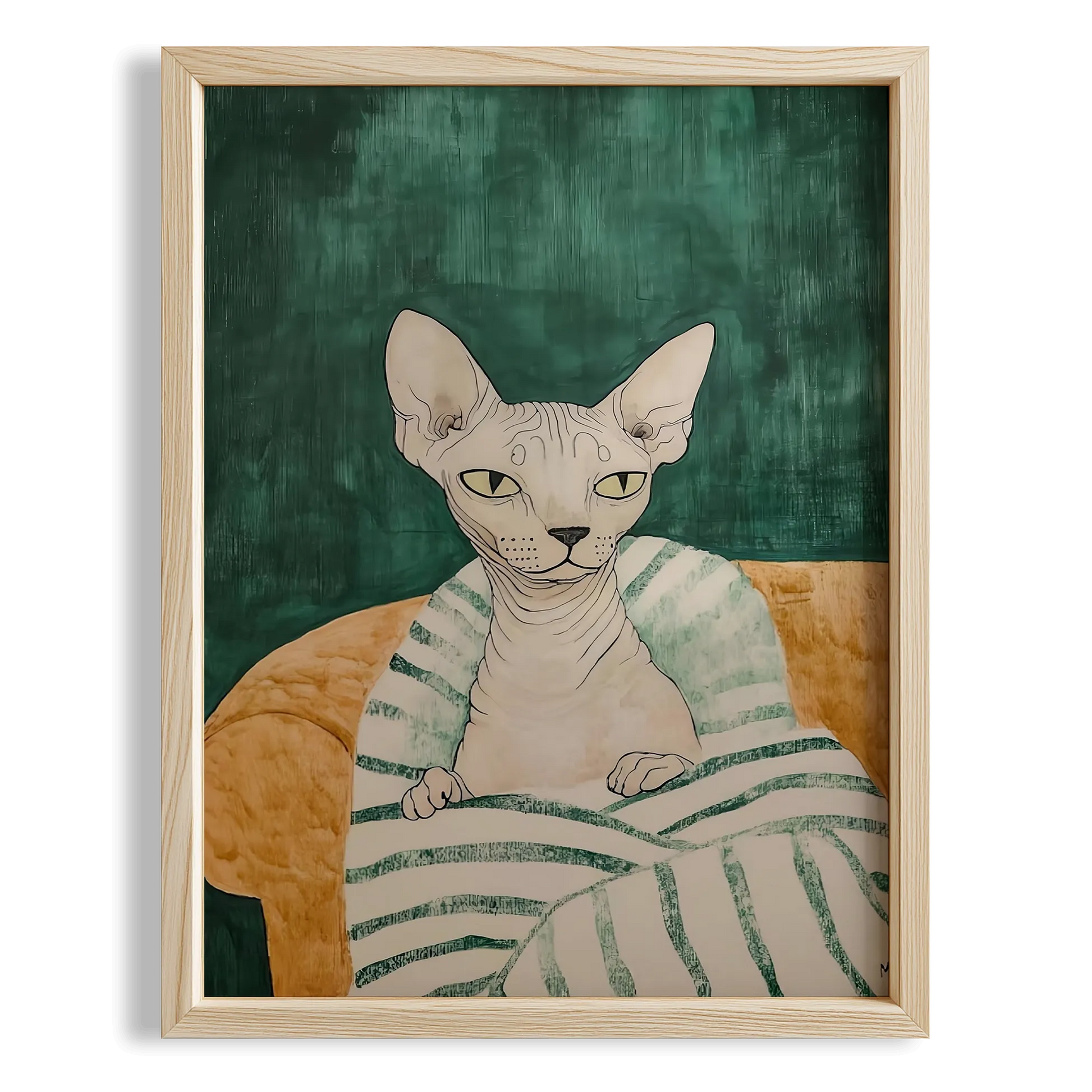Kedi Portre VIII - Sfenks Zümrüt Çizgili