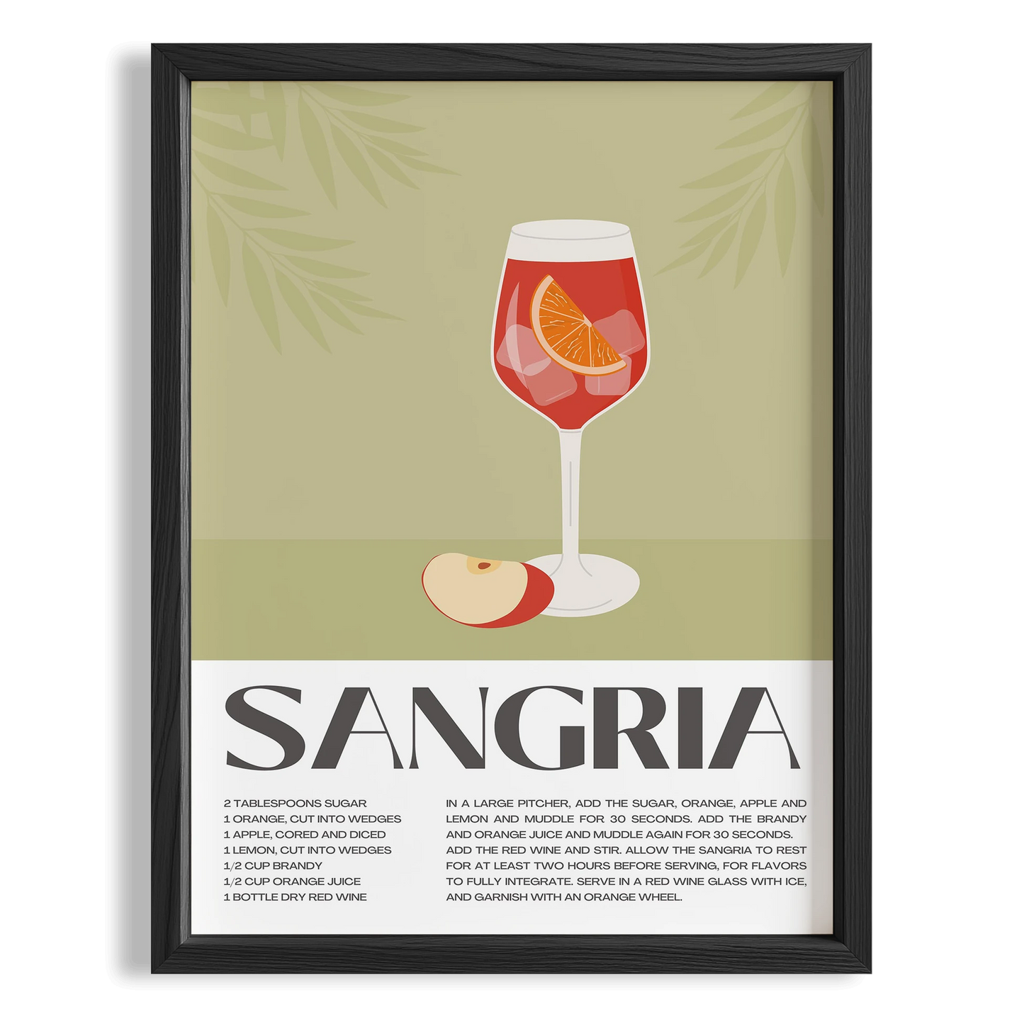 Sangria Kokteyl Tarifi Mutfak Duvar Tablosu