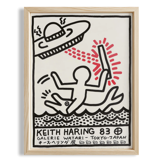 Işınlı Figür - Keith Haring Ahşap Duvar Tablosu