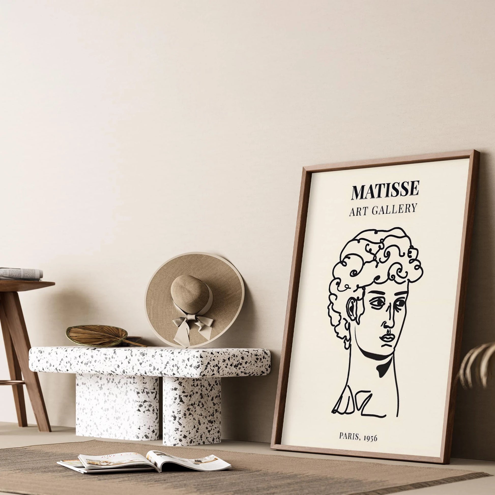 Matisse Kağıt Kesimleri Minimalist Çizgi Sanatı Michelangelo I Duvar Tablosu