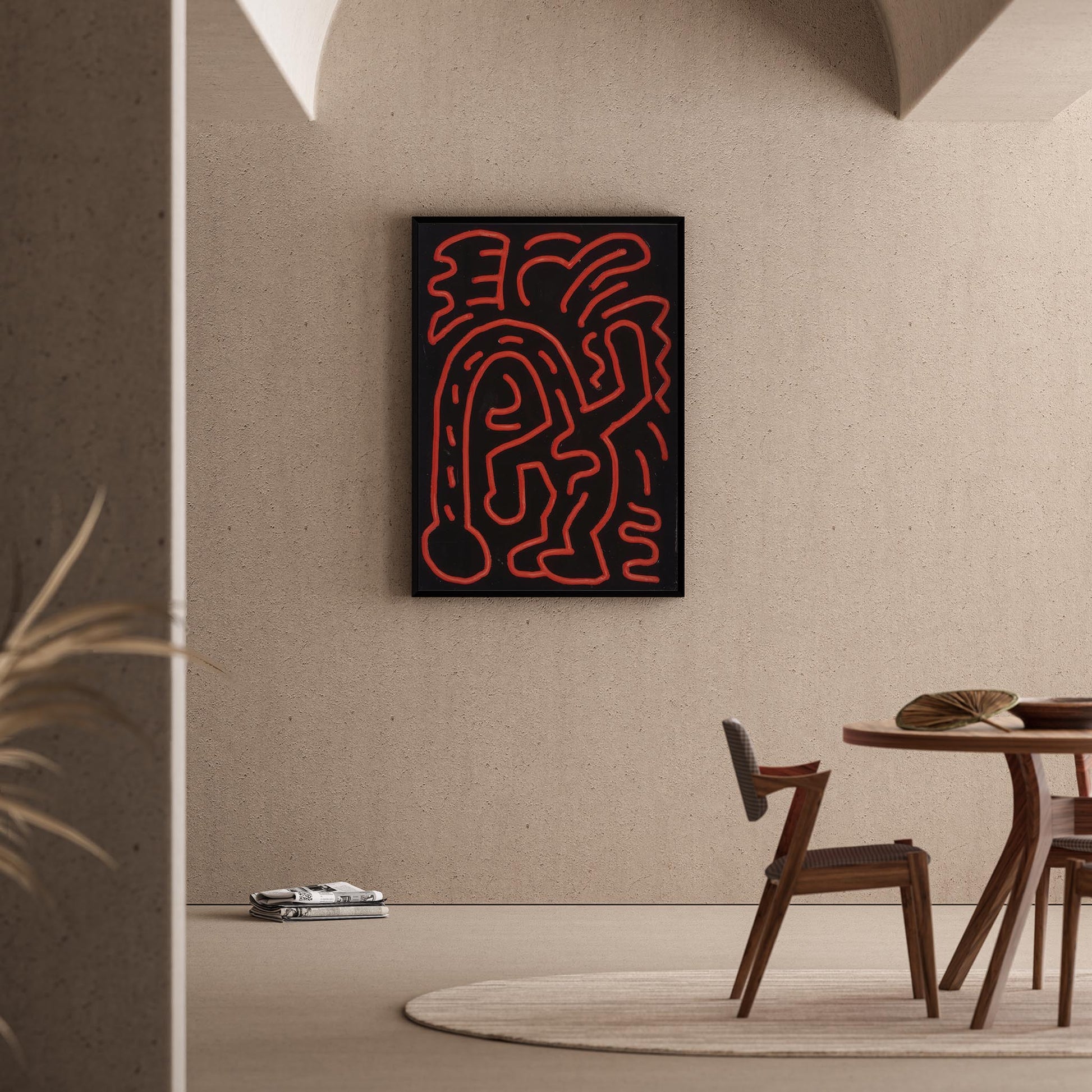 Soyut Hatlar - Keith Haring Ahşap Duvar Tablosu