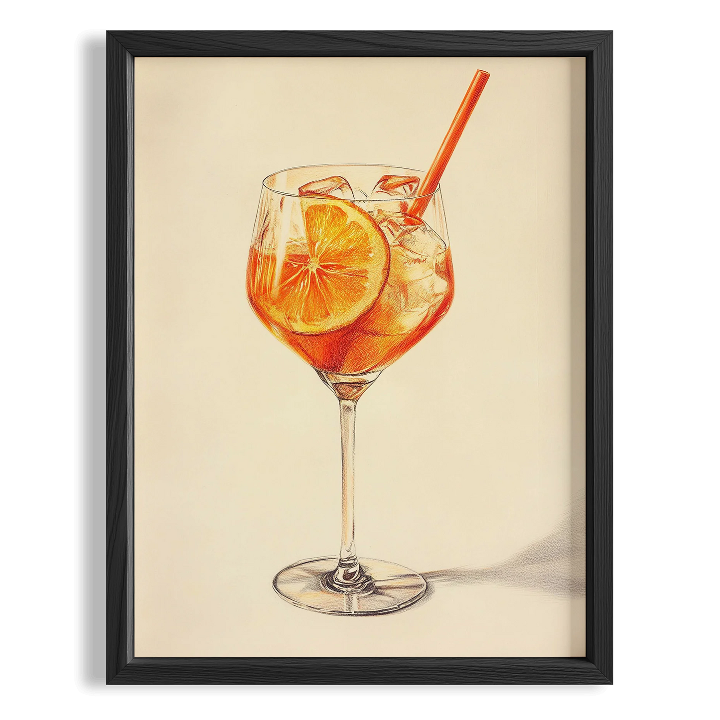Aperol Spritz İtalyan Tarzı İllüstrasyon Mutfak Duvar Tablosu