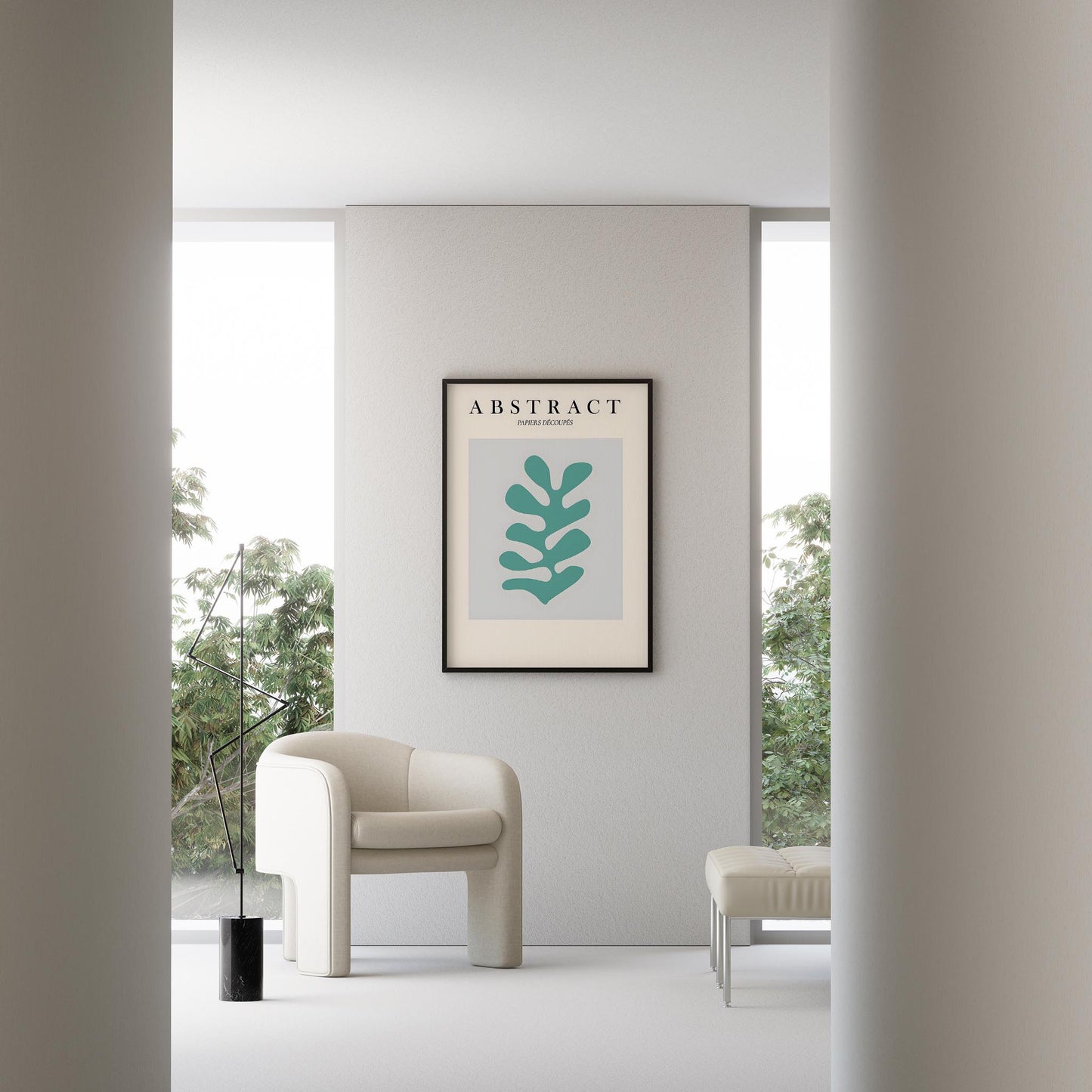 Matisse Kağıt Kesimleri Serisi Abstract Soyut Yaprak I Duvar Tablosu