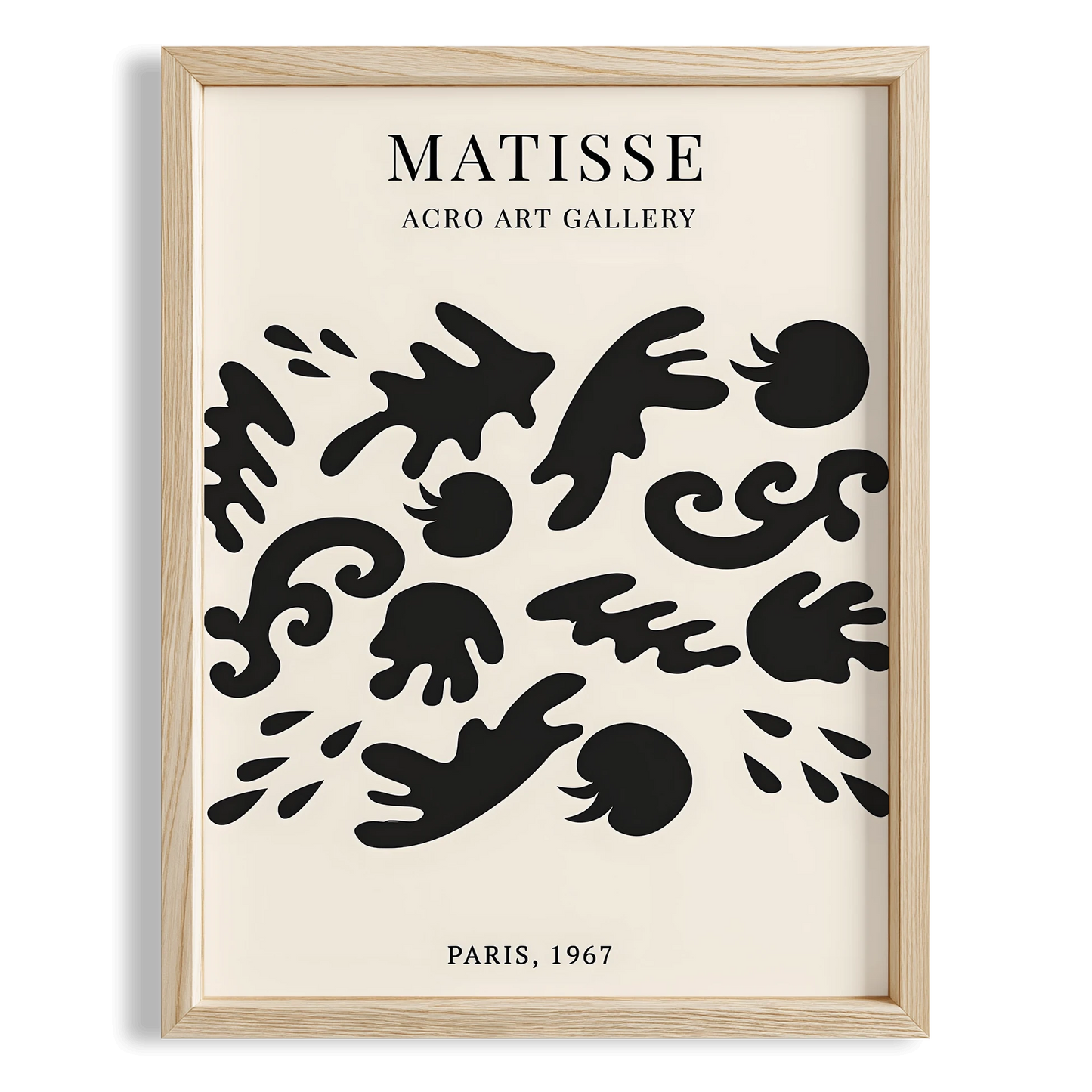 Matisse Kağıt Kesimleri Serisi Siyah Minimalist Dal Desenleri I Duvar Tablosu