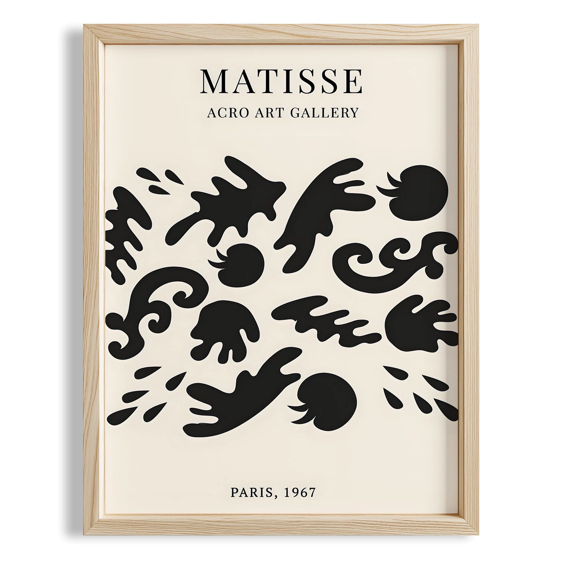 Matisse Kağıt Kesimleri Serisi Siyah Minimalist Dal Desenleri I Duvar Tablosu