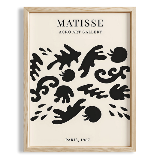 Matisse Kağıt Kesimleri Serisi Siyah Minimalist Dal Desenleri I Duvar Tablosu