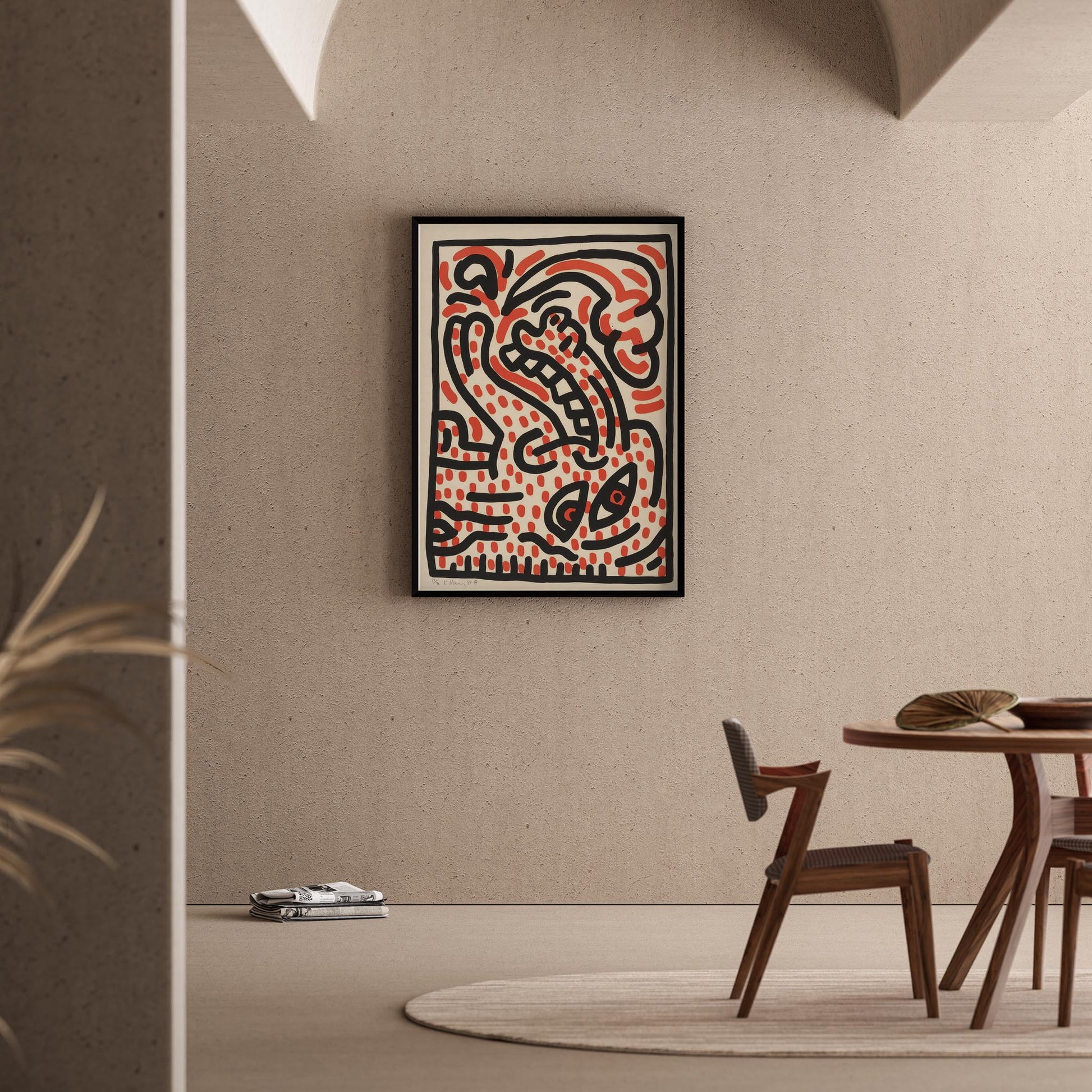 Soyut Desen - Keith Haring Ahşap Duvar Tablosu