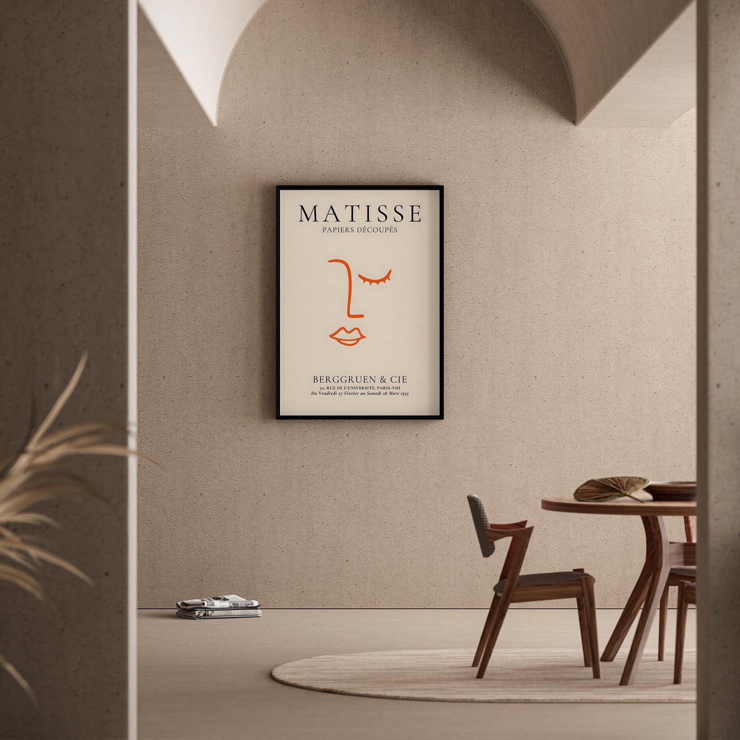 Matisse Kağıt Kesitleri Minimalist Kadın Yüzü Soyut Çizgi I Duvar Tablosu