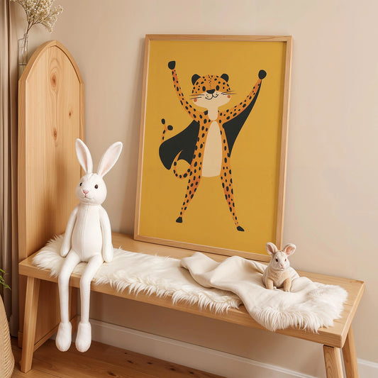 Süper Kahraman Leopar - Sarı Fon