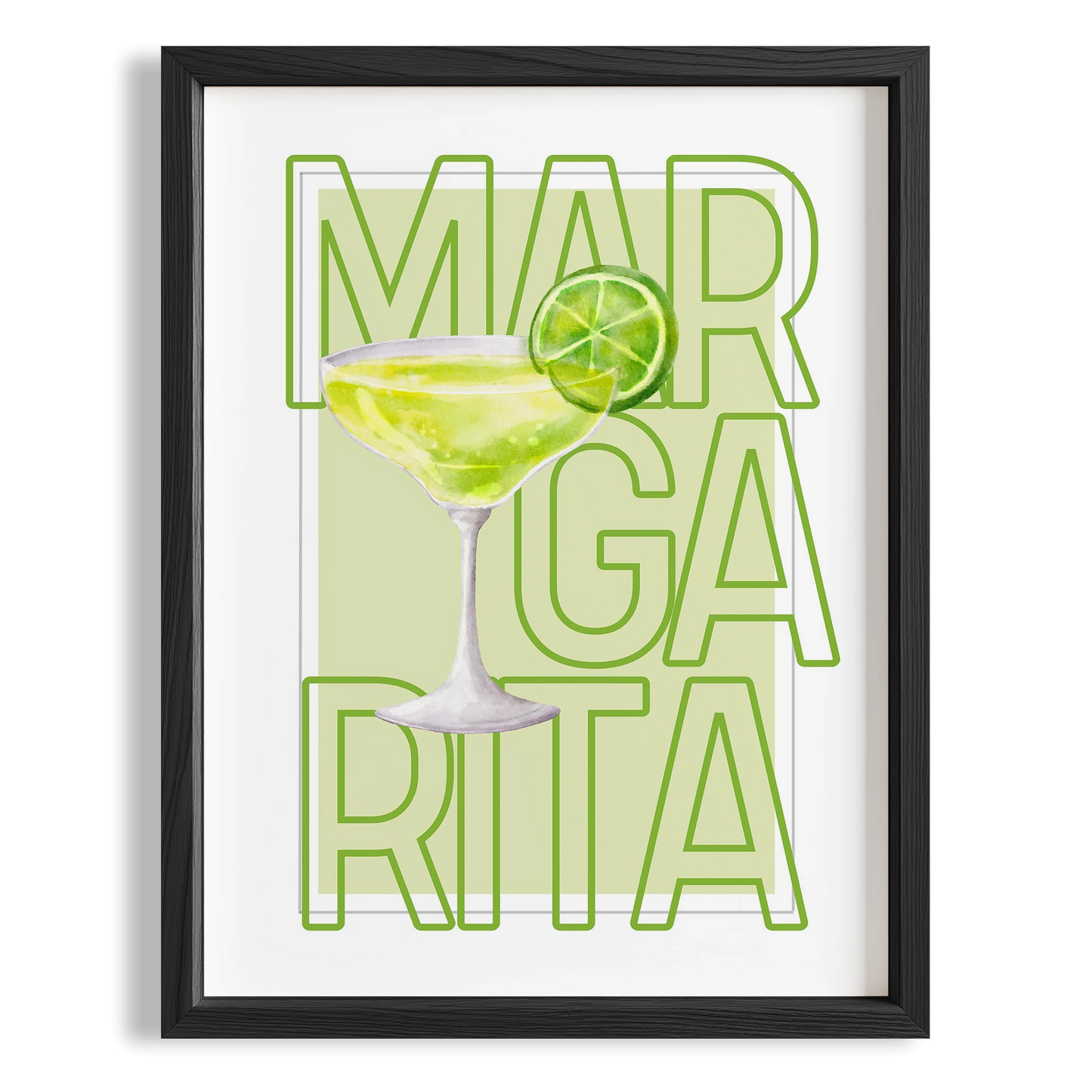 Margarita Tipografik Kokteyl Mutfak Duvar Tablosu