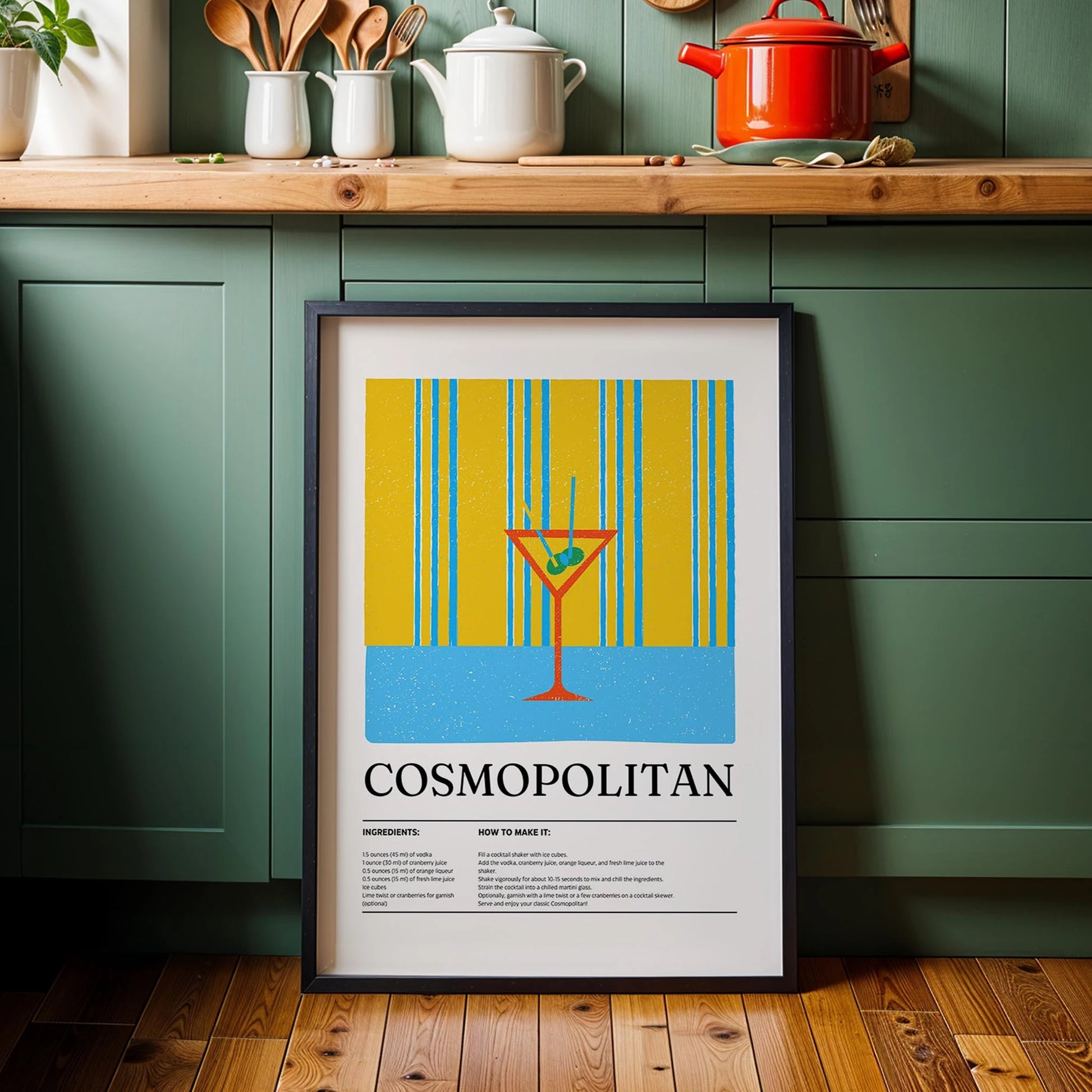 Cosmopolitan Kokteyl Tarifi Mutfak Duvar Tablosu