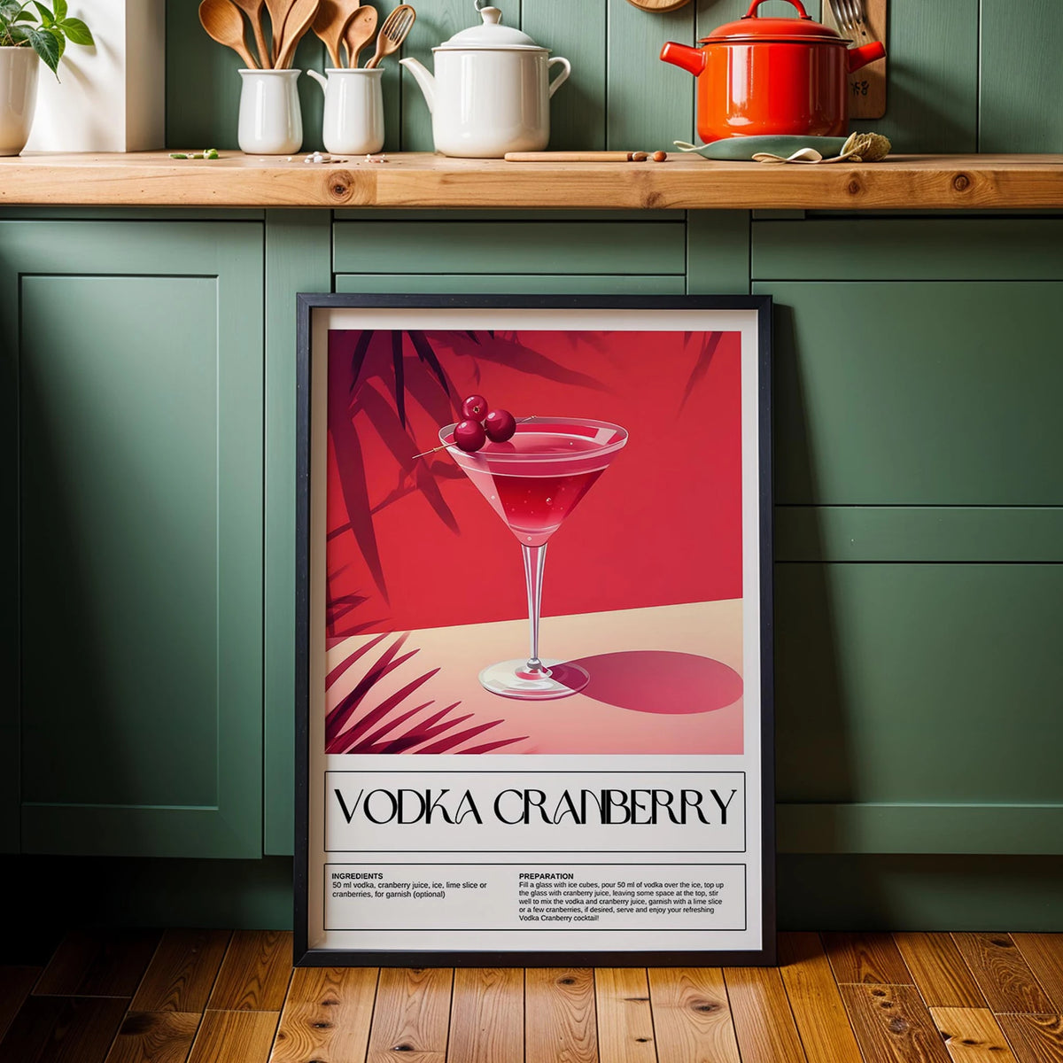 Vodka Cranberry Kokteyl Tarifi Mutfak Duvar Tablosu