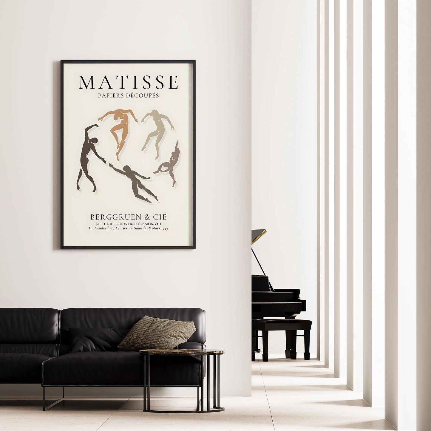 Matisse Kağıt Kesimleri Serisi Dans Minimalist Kahve Tonları I Duvar Tablosu