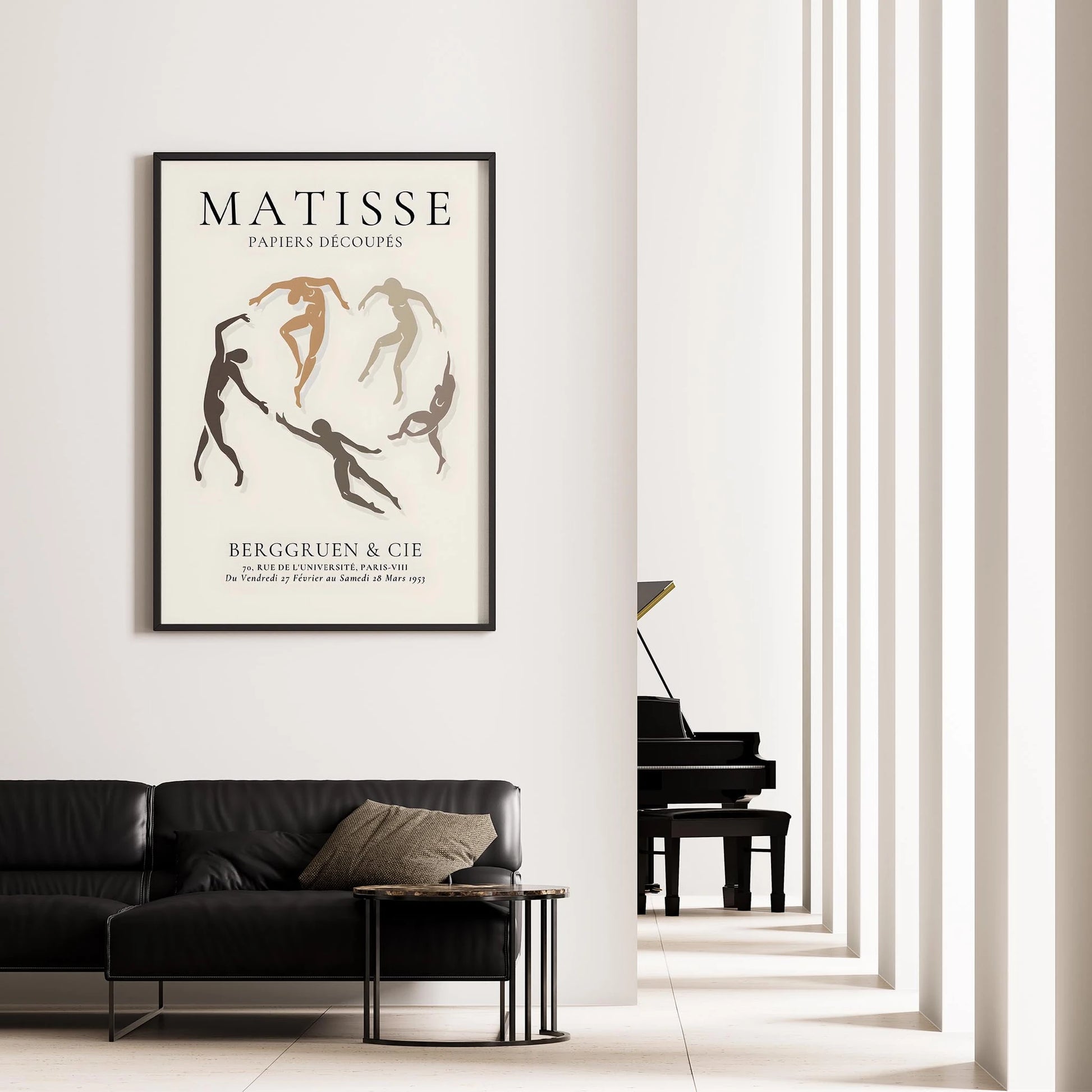 Matisse Kağıt Kesimleri Serisi Dans Minimalist Kahve Tonları I Duvar Tablosu