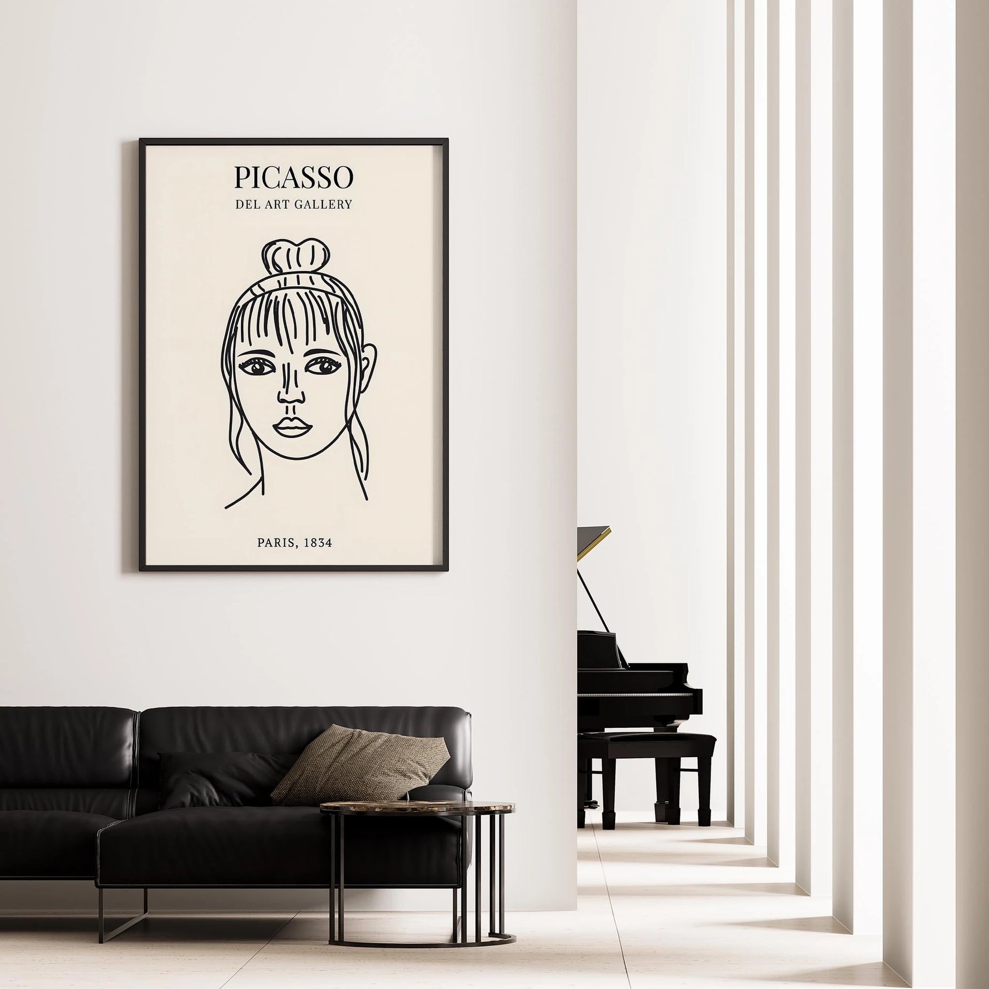 Matisse Kağıt Kesimleri Minimalist Çizgi Sanatı Estetik Kadın Portresi VII Duvar Tablosu
