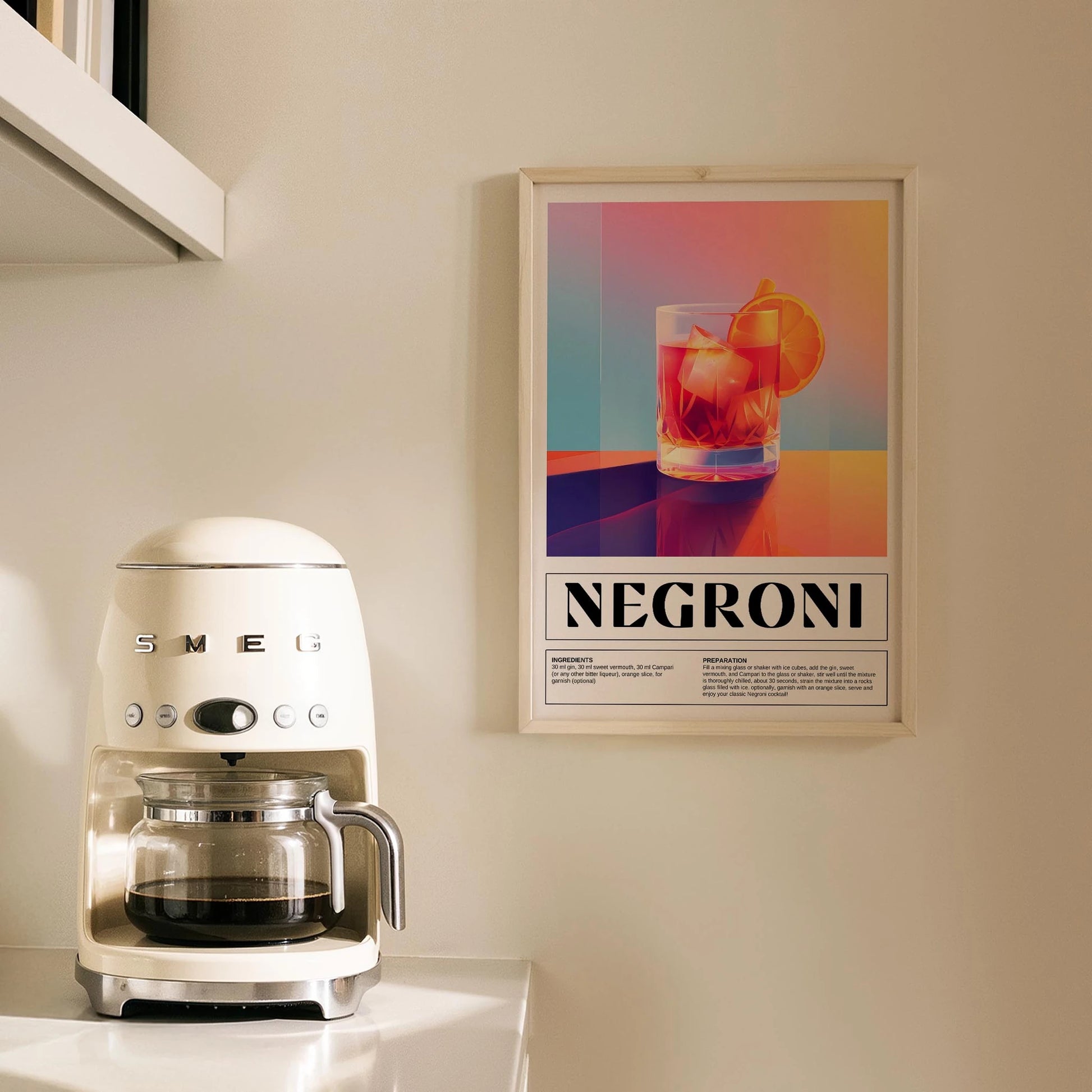 Negroni Kokteyl Tarifi Mutfak Duvar Tablosu