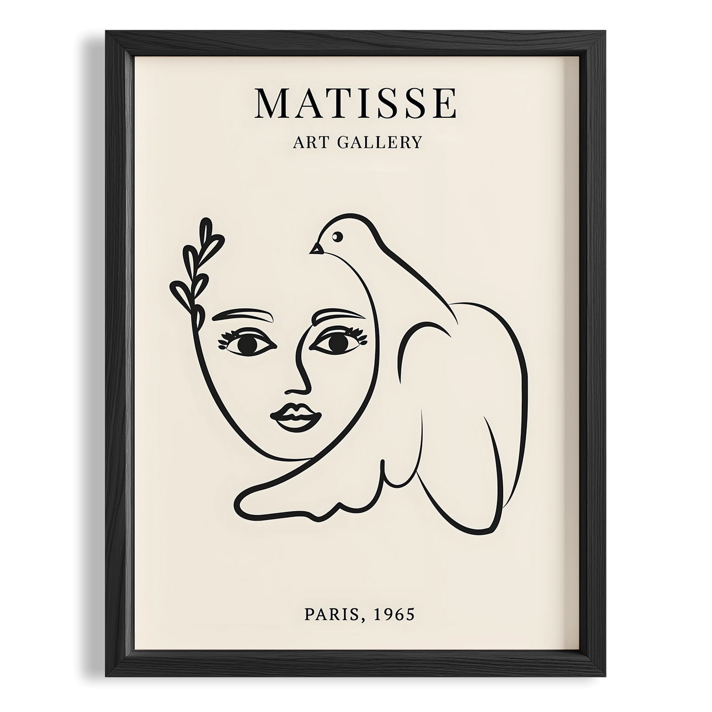 Matisse Kağıt Kesimleri Picasso Abstract Kadın Silüeti ve Kuş Sağ I Duvar Tablosu