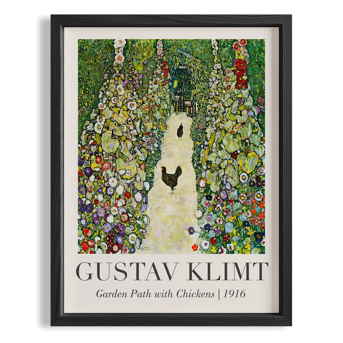 Tavuklu Bahçe Yolu - Gustav Klimt Ahşap Duvar Tablosu
