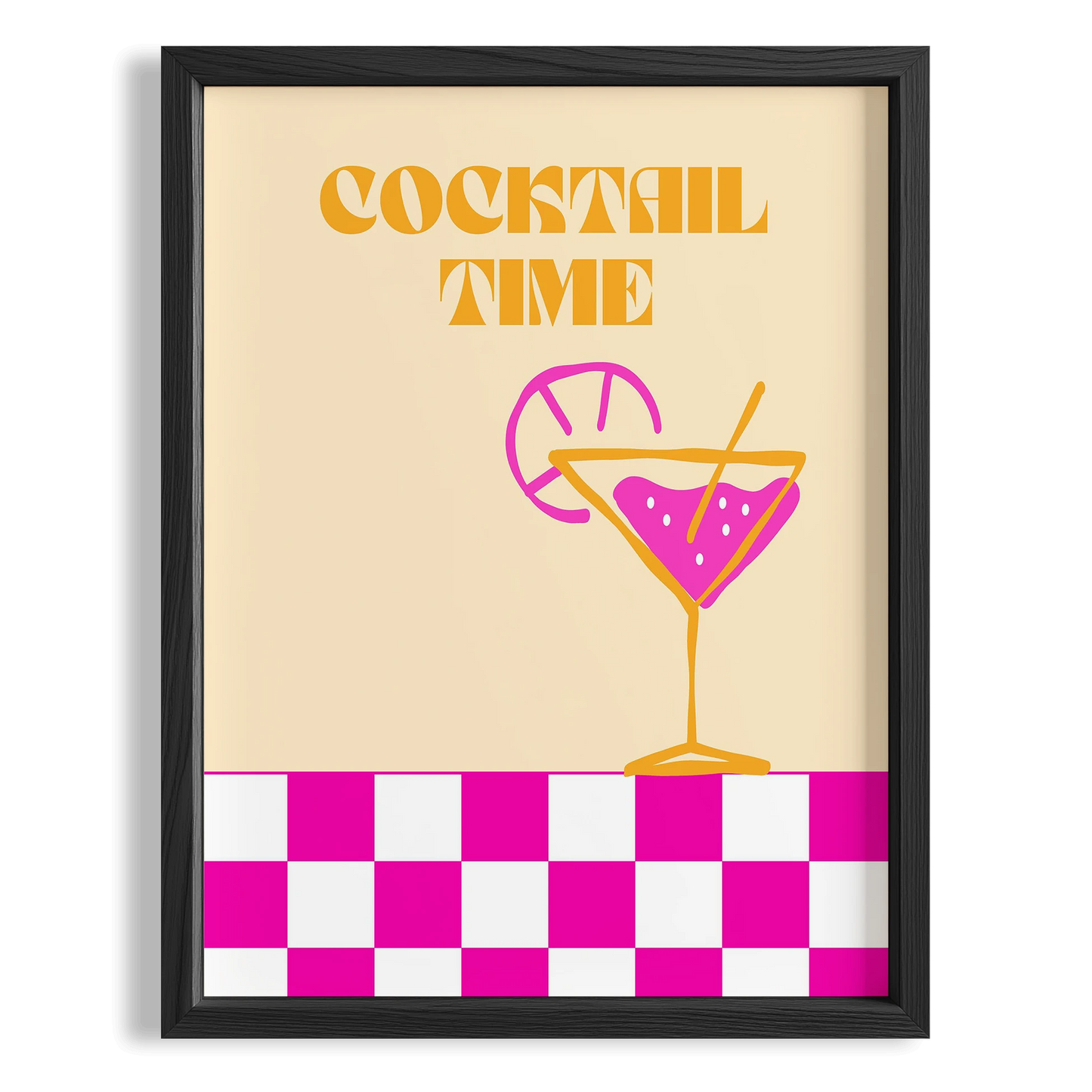 Cocktail Time Kokteyller Tipografi Mutfak Duvar Tablosu