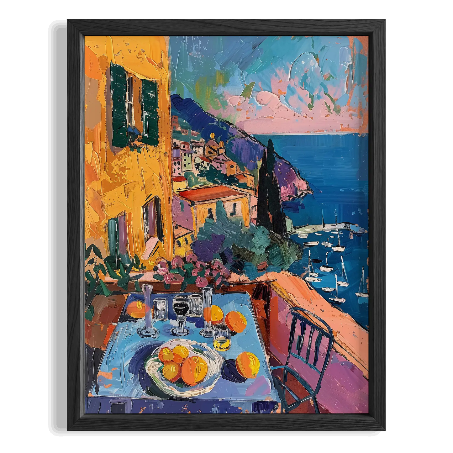 Amalfi Teras Sofrası Akdeniz İtalya Koleksiyonu Mutfak Duvar Tablosu