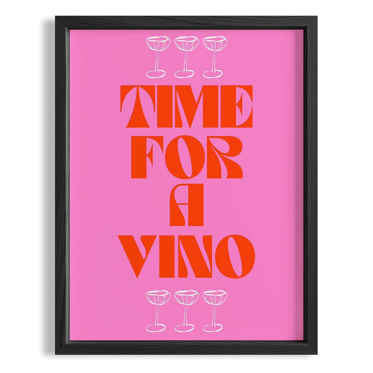 Time for Vino Şarap Zamanı Tipografi Mutfak Duvar Tablosu