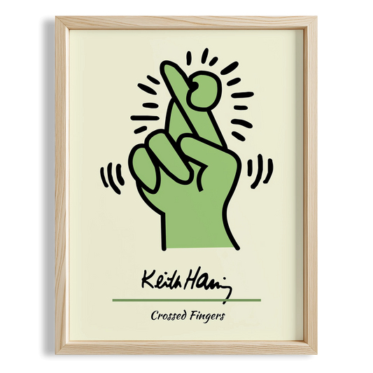 Yaratıcı Parmak - Keith Haring Ahşap Duvar Tablosu