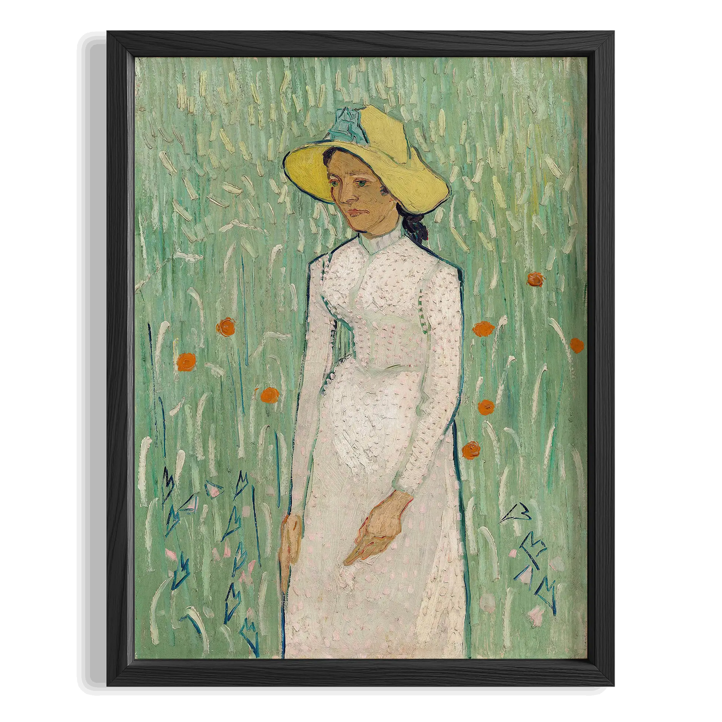 Beyaz Elbiseli Kadın - Vincent Van Gogh Ahşap Duvar Tablosu
