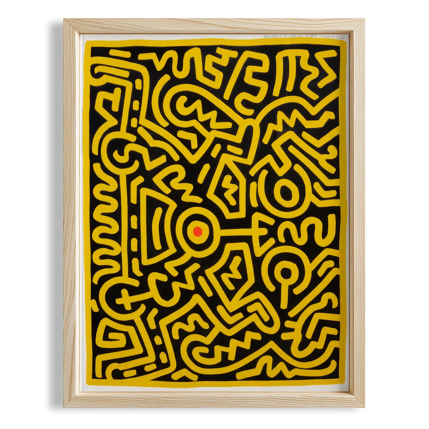Labirent Çizgileri - Keith Haring Ahşap Duvar Tablosu
