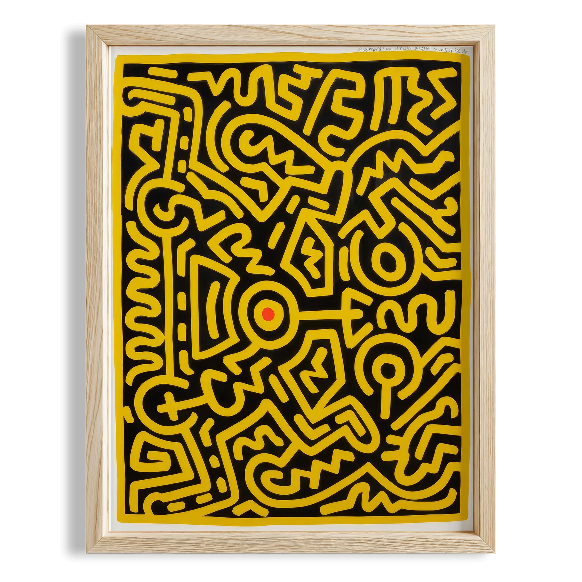 Labirent Çizgileri - Keith Haring Ahşap Duvar Tablosu