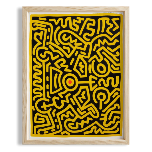 Labirent Çizgileri - Keith Haring Ahşap Duvar Tablosu