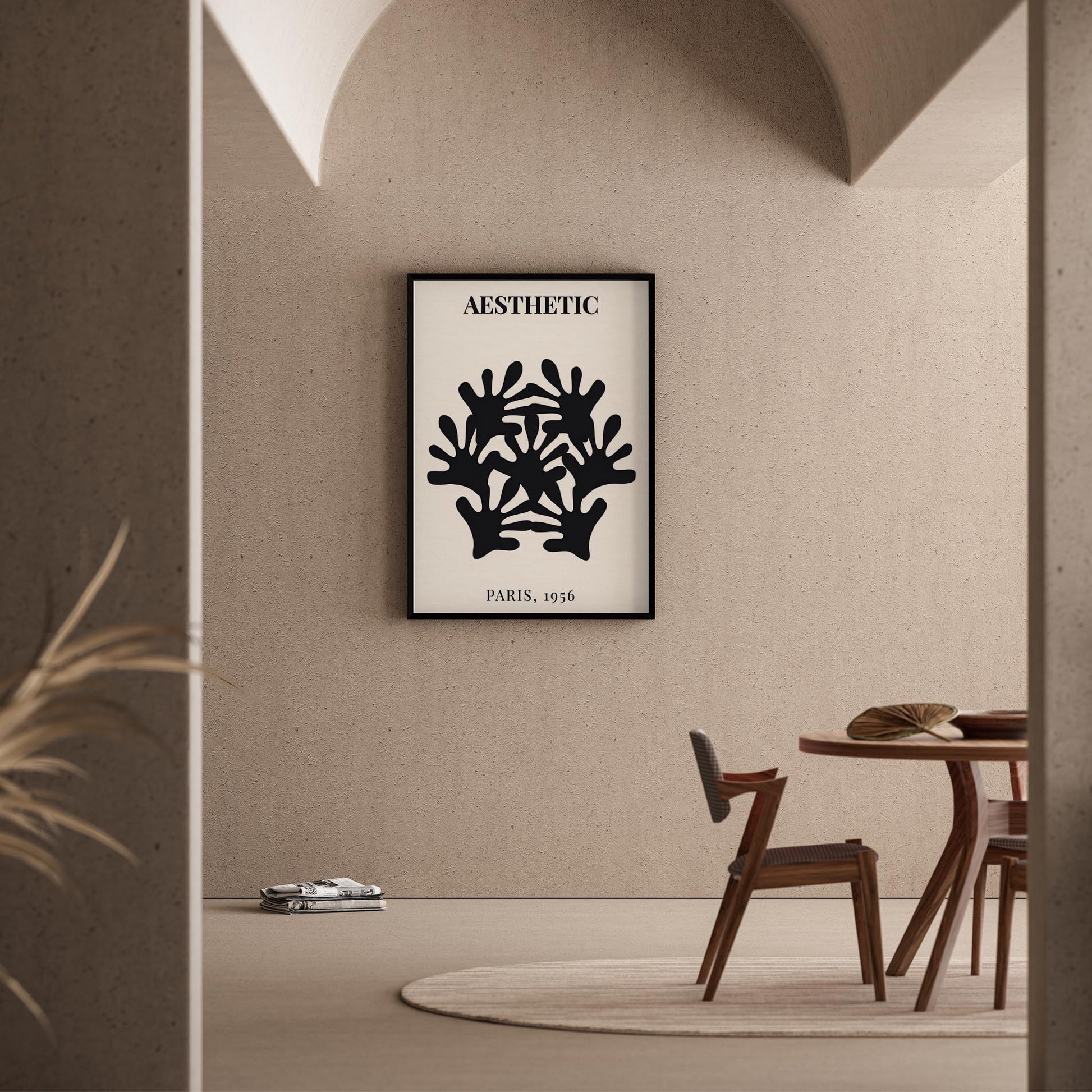 Matisse Kağıt Kesimleri Serisi Minimalist Beşli Dallar I Duvar Tablosu